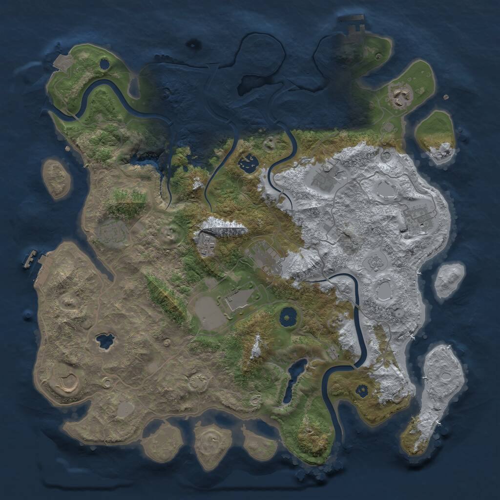 Rust Map: Procedural Map, Size: 4000, Seed: 1823, 15 Monuments