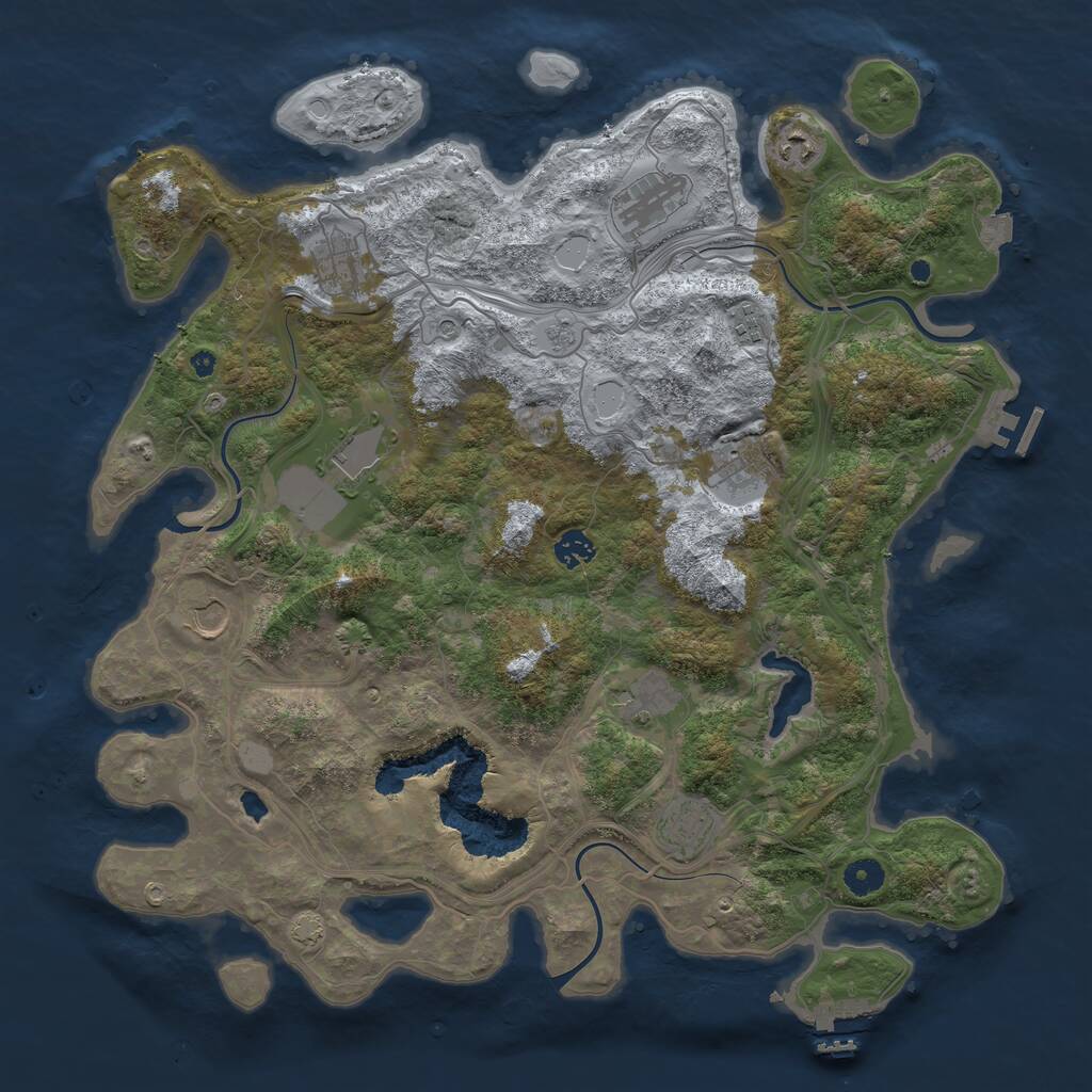 Rust Map: Procedural Map, Size: 4300, Seed: 15732, 16 Monuments