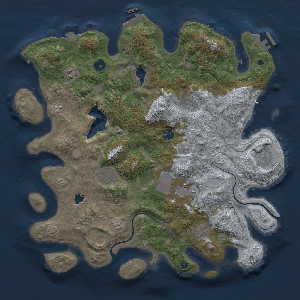 Rust Map: Procedural Map, Size: 4000, Seed: 447713816, 15 Monuments
