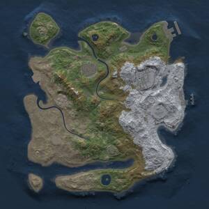 Thumbnail Rust Map: Procedural Map, Size: 3000, Seed: 24923, 9 Monuments
