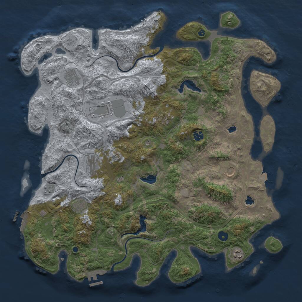 Rust Map: Procedural Map, Size: 4500, Seed: 86754678, 15 Monuments