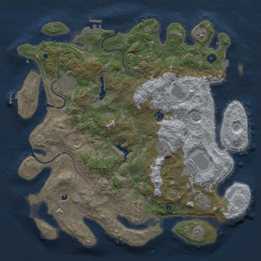 Rust Map: Procedural Map, Size: 4200, Seed: 178470332, 16 Monuments