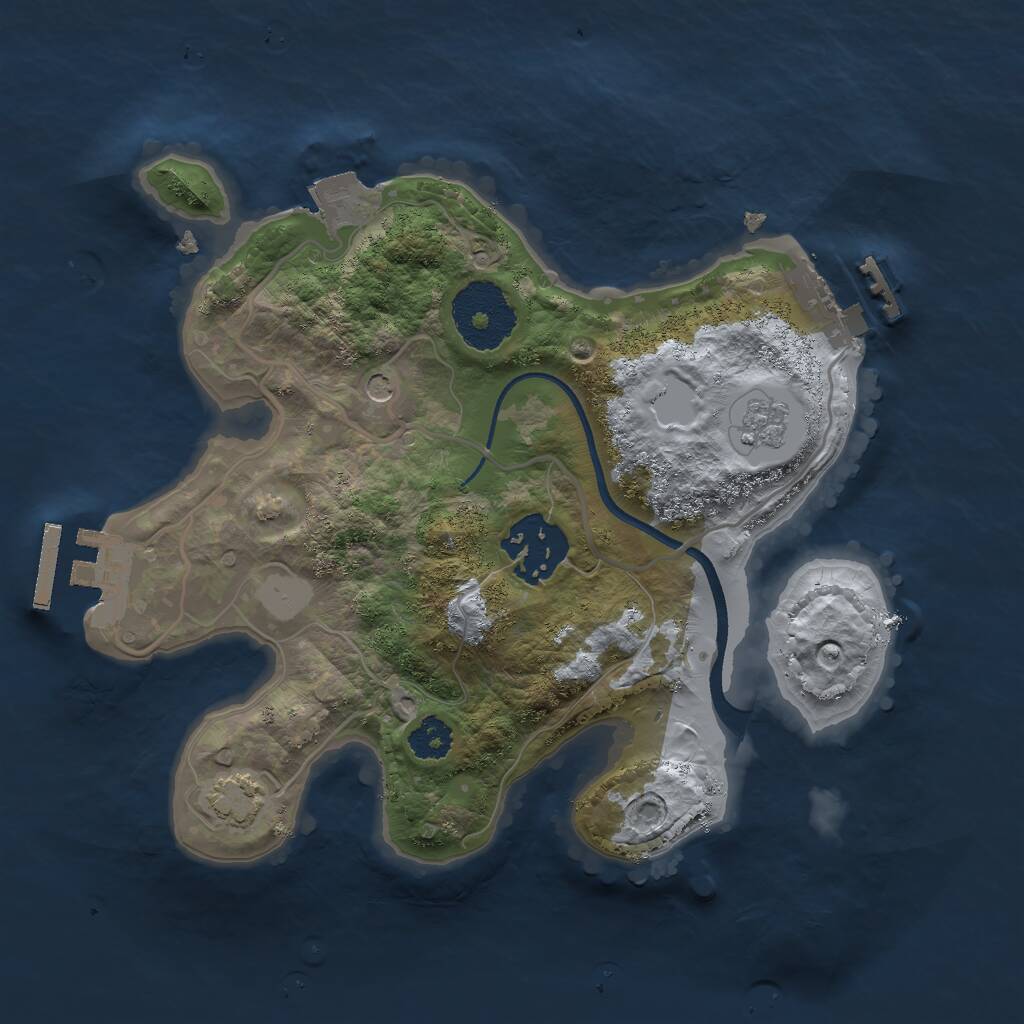 Rust Map: Procedural Map, Size: 2400, Seed: 1353169048, 7 Monuments