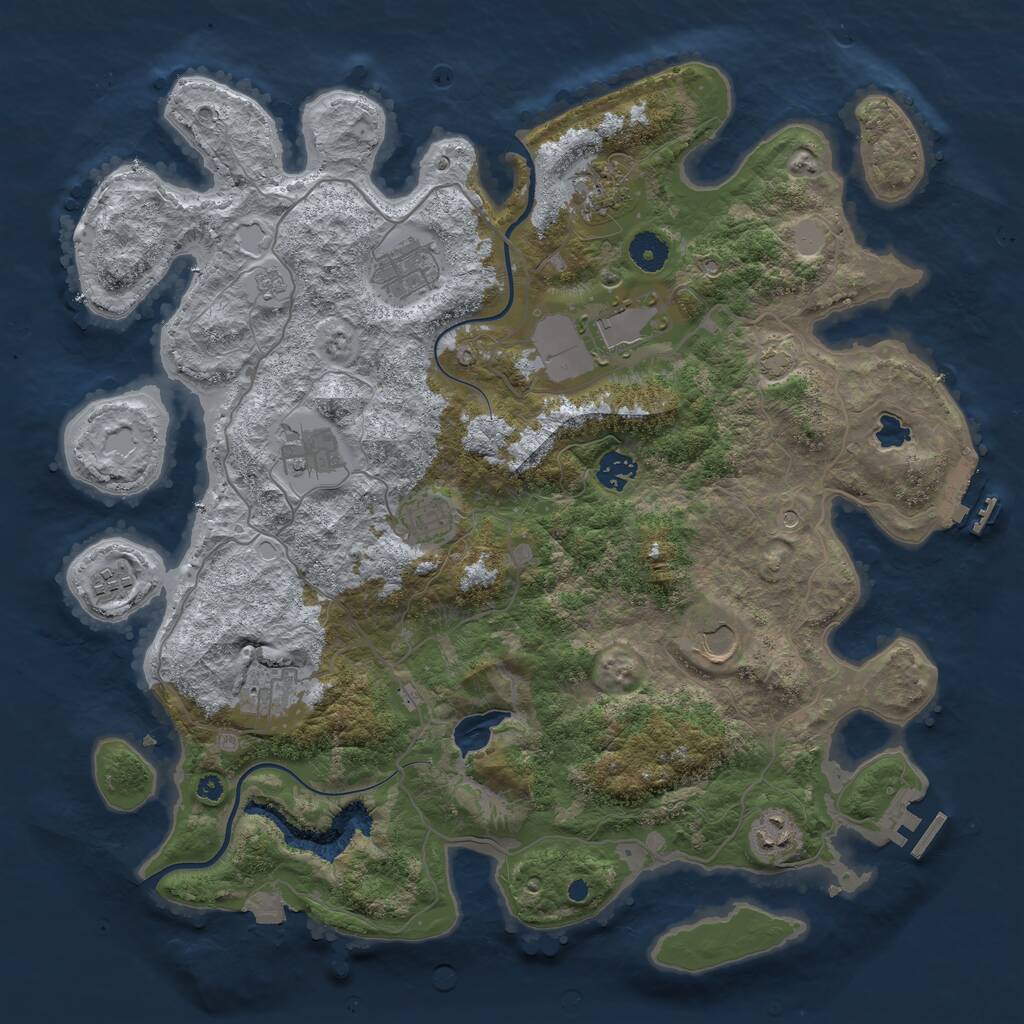 Rust Map: Procedural Map, Size: 4000, Seed: 165863764, 16 Monuments