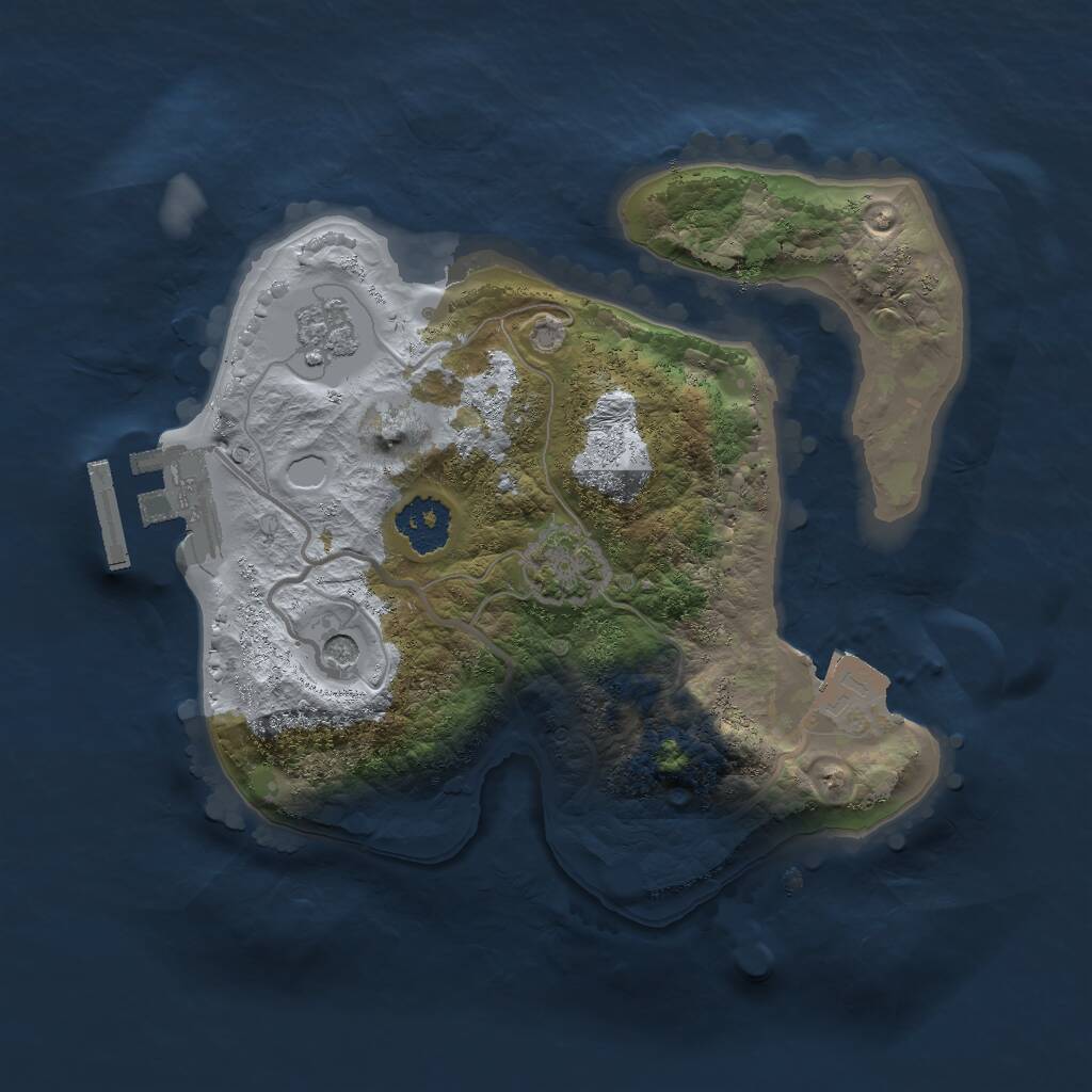 Rust Map: Procedural Map, Size: 2000, Seed: 86754678, 5 Monuments