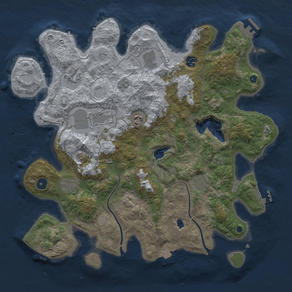 Rust Map: Procedural Map, Size: 4000, Seed: 22749851, 14 Monuments