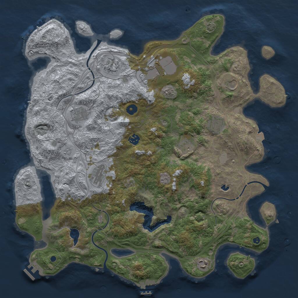 Rust Map: Procedural Map, Size: 4250, Seed: 1949852723, 16 Monuments