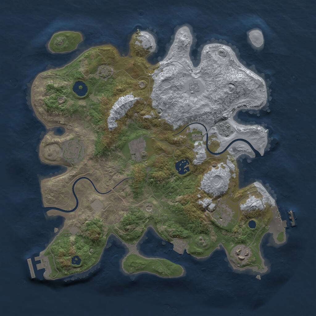 Rust Map: Procedural Map, Size: 3250, Seed: 131930801, 12 Monuments