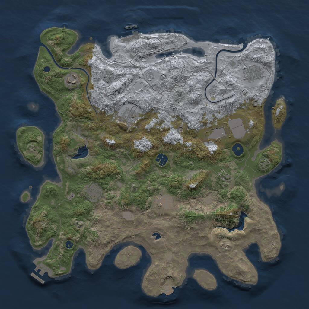 Rust Map: Procedural Map, Size: 4000, Seed: 1044094152, 15 Monuments