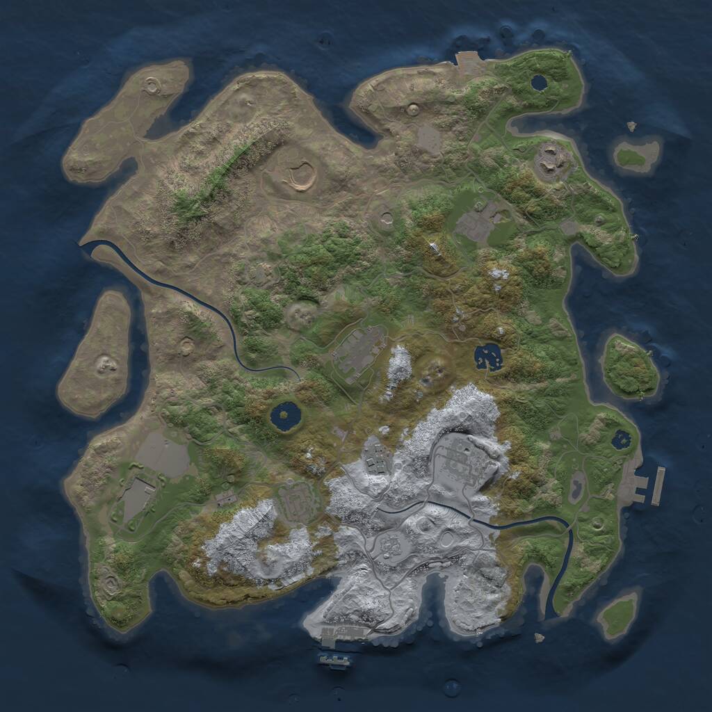 Rust Map: Procedural Map, Size: 3700, Seed: 235075995, 15 Monuments