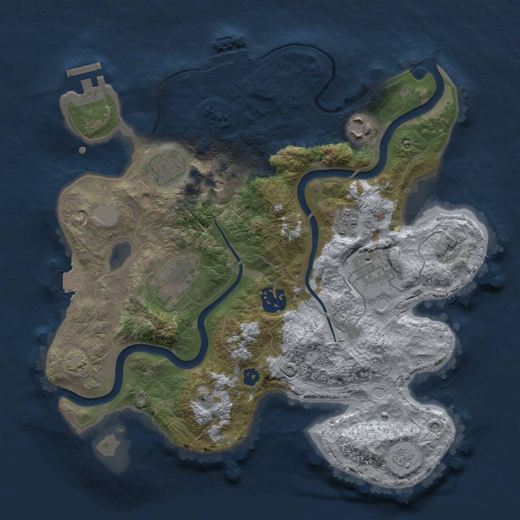 Rust Map: Procedural Map, Size: 3000, Seed: 667632466, 12 Monuments