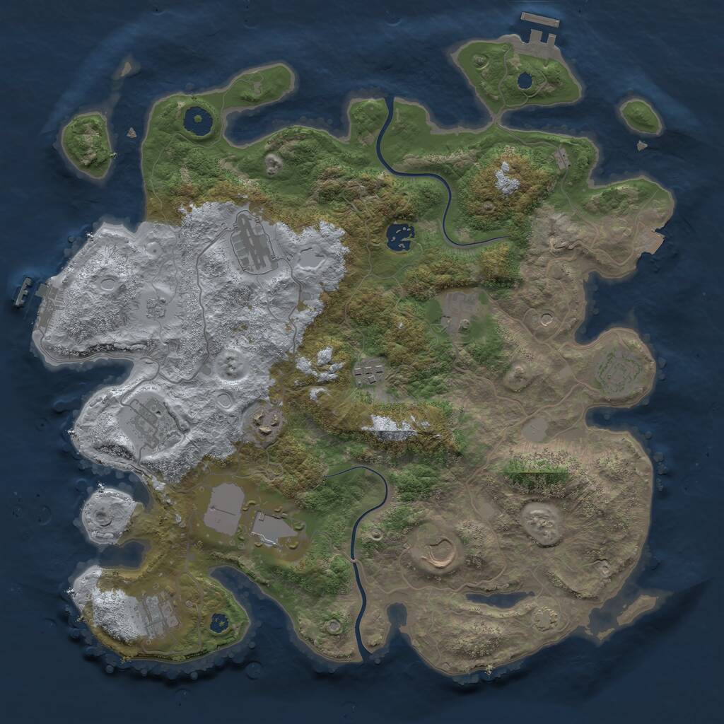 Rust Map: Procedural Map, Size: 3800, Seed: 1147788294, 16 Monuments