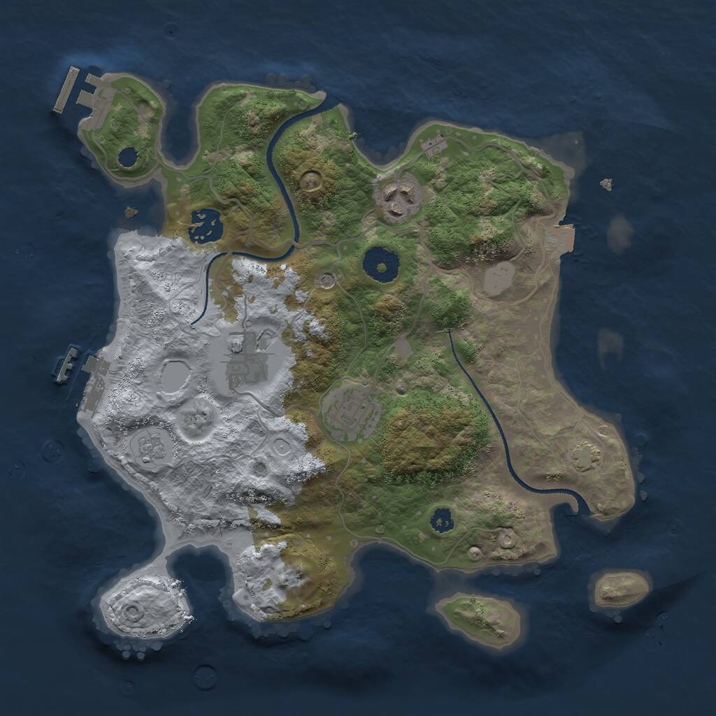 Rust Map: Procedural Map, Size: 3000, Seed: 2472712, 10 Monuments