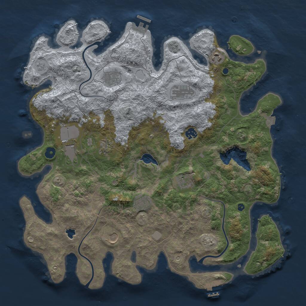 Rust Map: Procedural Map, Size: 4200, Seed: 348602, 16 Monuments