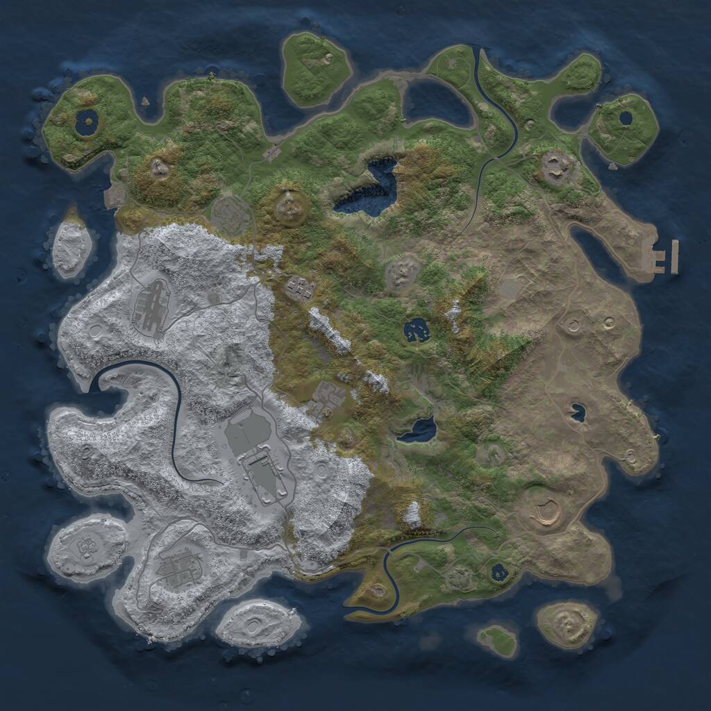 Rust Map: Procedural Map, Size: 4200, Seed: 22779851, 14 Monuments