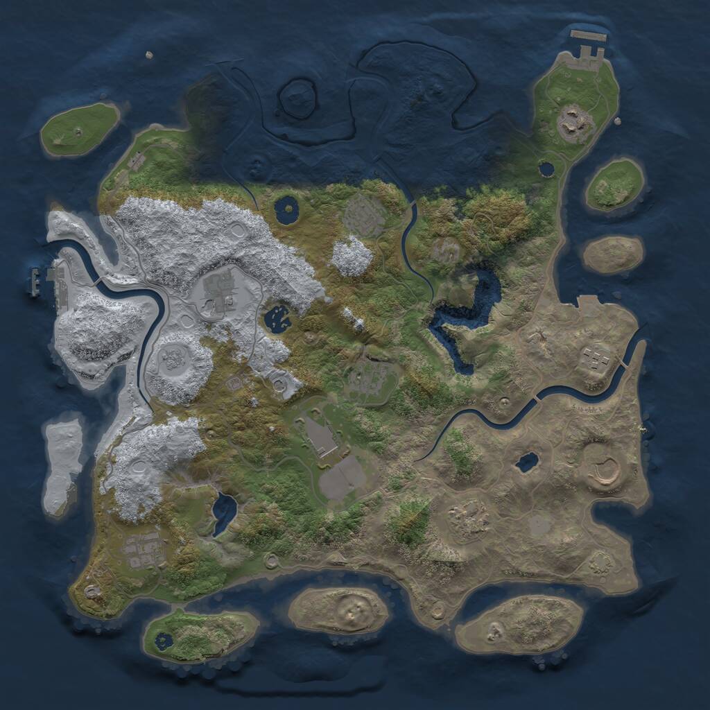 Rust Map: Procedural Map, Size: 4000, Seed: 9956, 16 Monuments