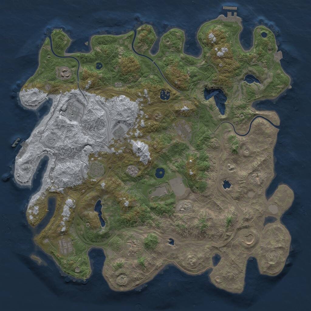 Rust Map: Procedural Map, Size: 4500, Seed: 1484676271, 17 Monuments
