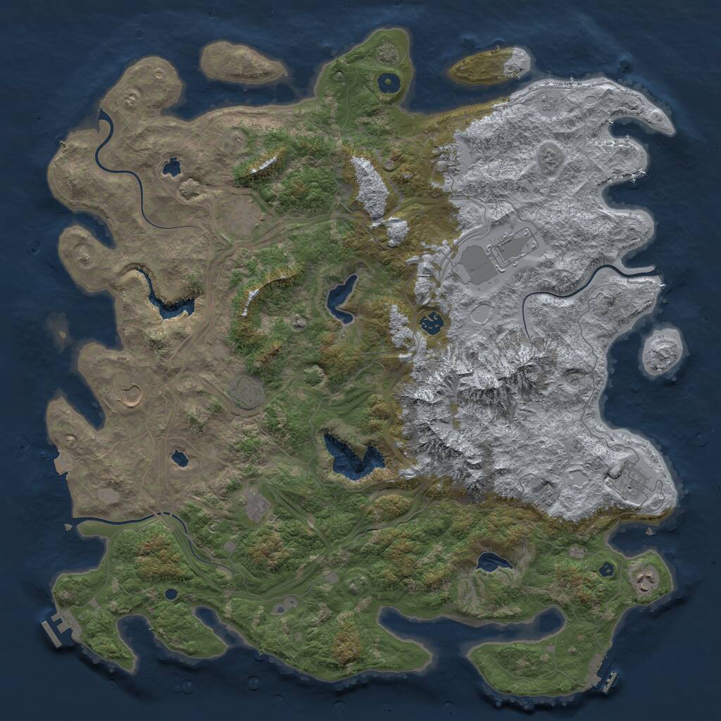 Rust Map: Procedural Map, Size: 5000, Seed: 1779862324, 16 Monuments