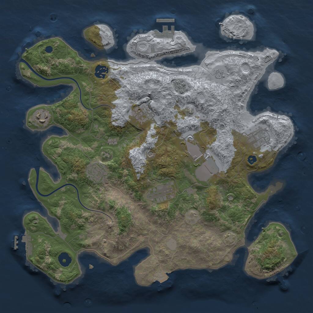 Rust Map: Procedural Map, Size: 3500, Seed: 19832279, 14 Monuments