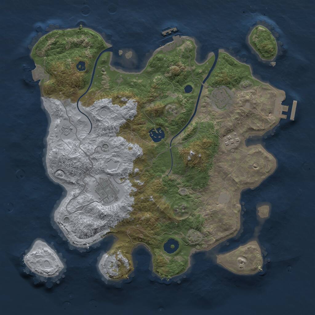Rust Map: Procedural Map, Size: 3200, Seed: 1564216294, 10 Monuments