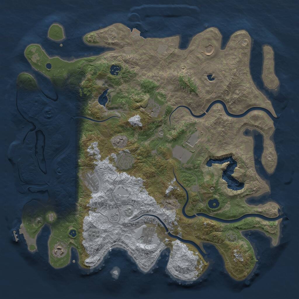 Rust Map: Procedural Map, Size: 4200, Seed: 897495916, 15 Monuments