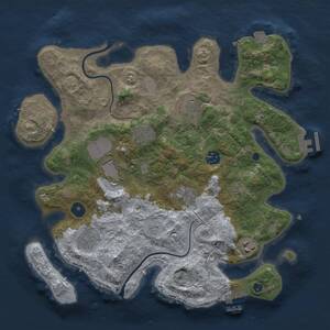 Thumbnail Rust Map: Procedural Map, Size: 3500, Seed: 1593185838, 13 Monuments
