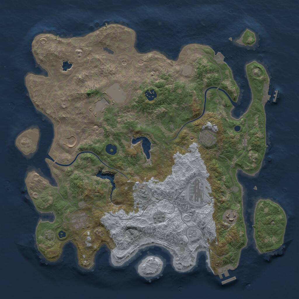 Rust Map: Procedural Map, Size: 4000, Seed: 1496607828, 14 Monuments