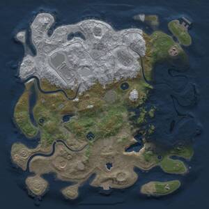 Thumbnail Rust Map: Procedural Map, Size: 4000, Seed: 1180109653, 14 Monuments