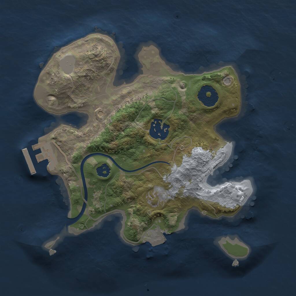 Rust Map: Procedural Map, Size: 2200, Seed: 1109115672, 3 Monuments