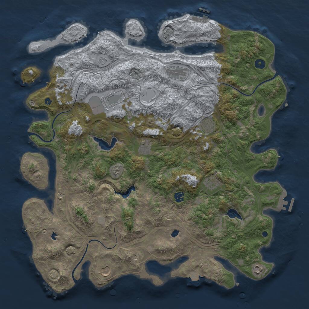Rust Map: Procedural Map, Size: 4500, Seed: 1808948174, 15 Monuments