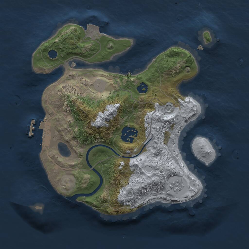 Rust Map: Procedural Map, Size: 2300, Seed: 910691044, 5 Monuments