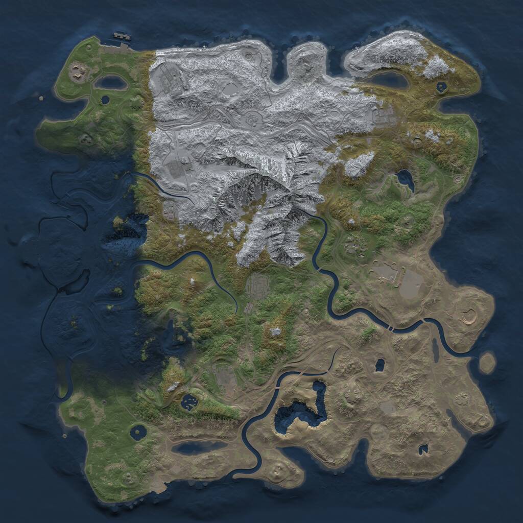 Rust Map: Procedural Map, Size: 5000, Seed: 1643892548, 17 Monuments