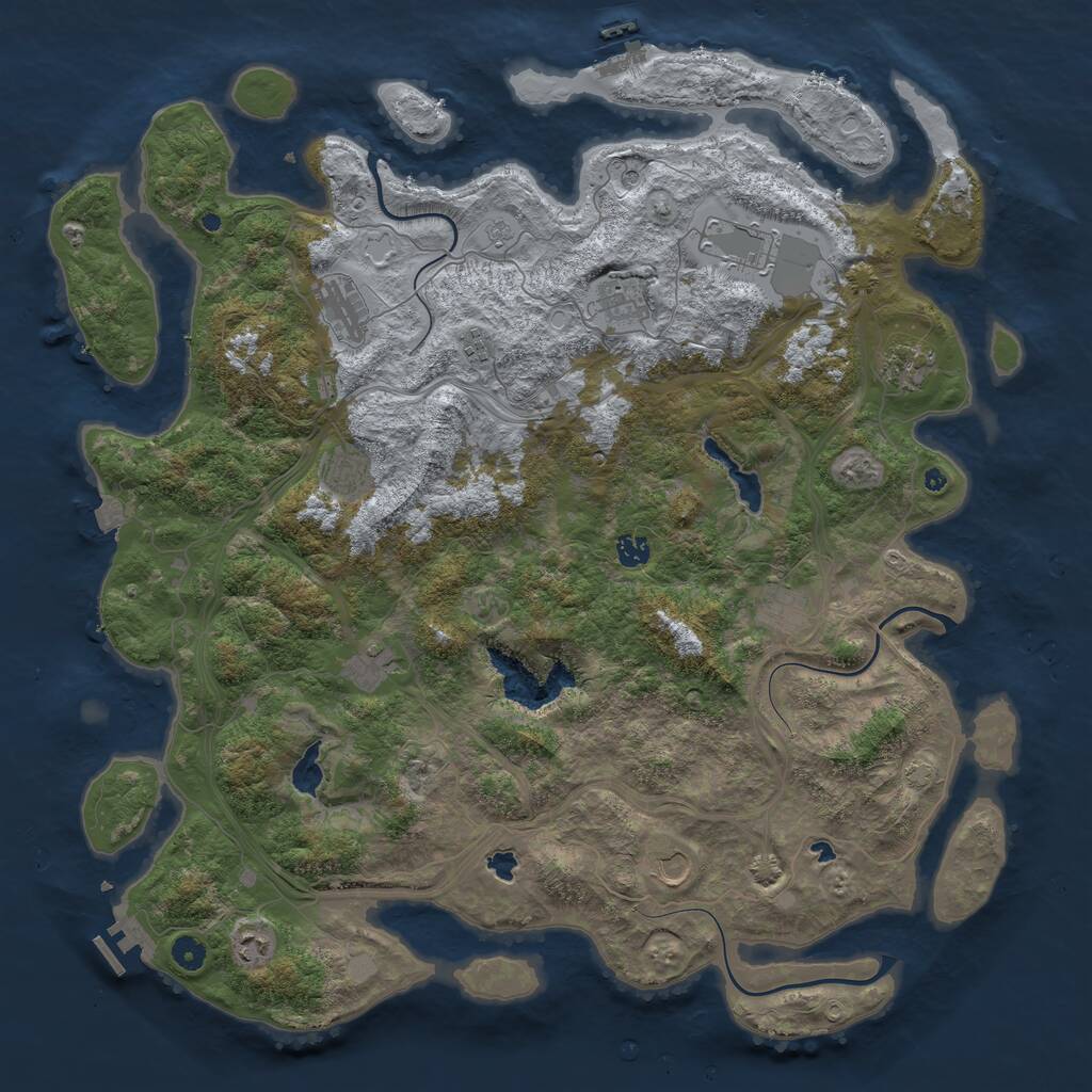 Rust Map: Procedural Map, Size: 4851, Seed: 5, 17 Monuments
