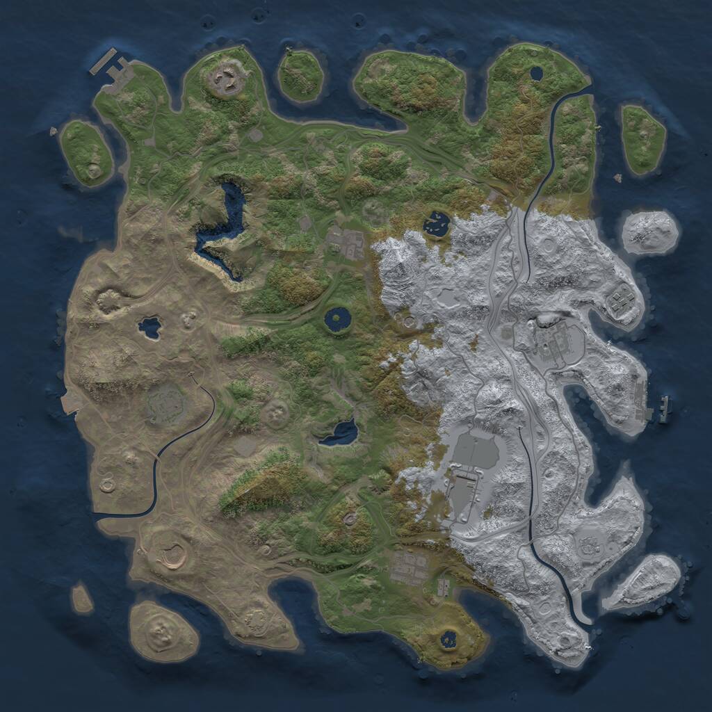 Rust Map: Procedural Map, Size: 4250, Seed: 385272355, 15 Monuments