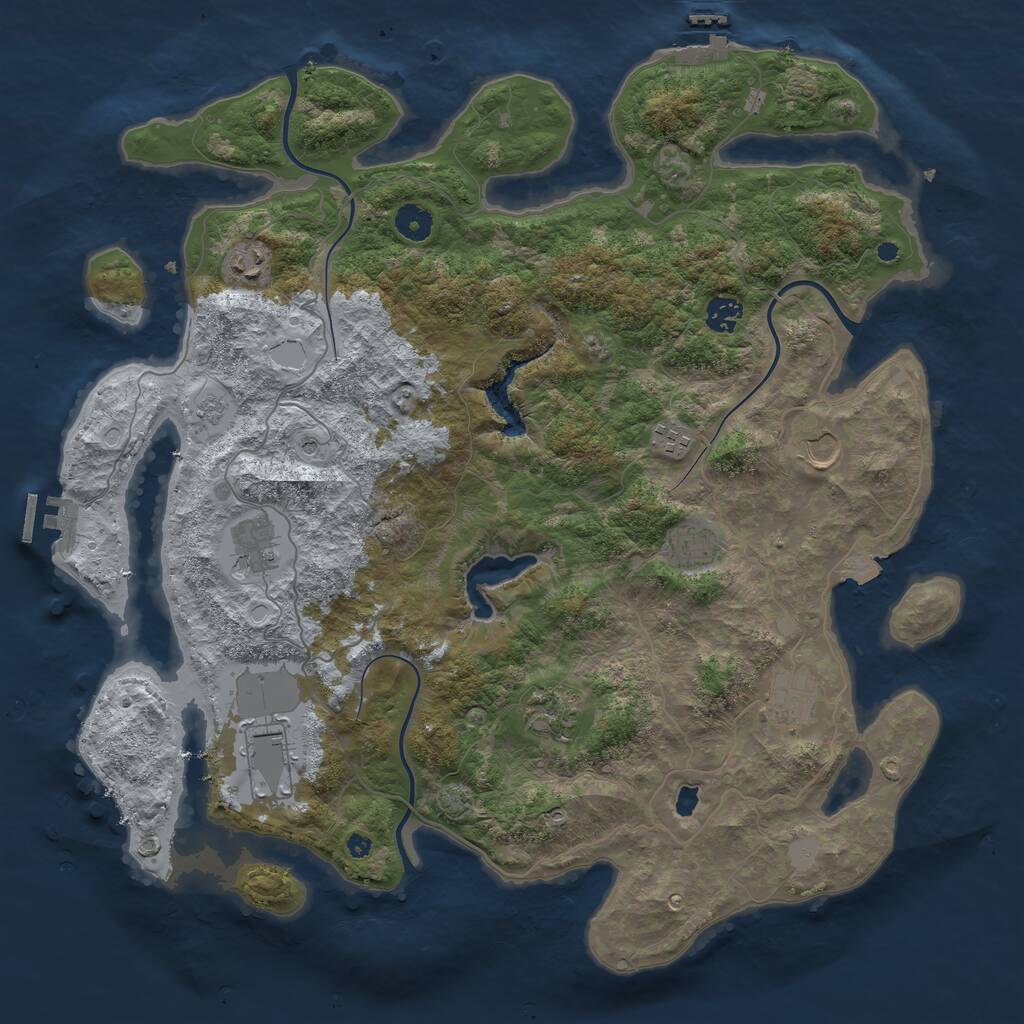 Rust Map: Procedural Map, Size: 4200, Seed: 2007, 15 Monuments