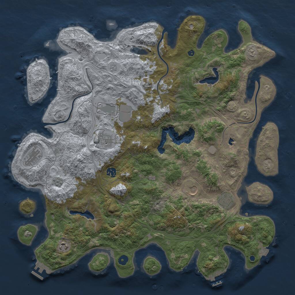 Rust Map: Procedural Map, Size: 4500, Seed: 395276766, 14 Monuments