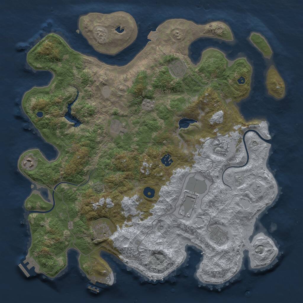 Rust Map: Procedural Map, Size: 4000, Seed: 76420896, 15 Monuments