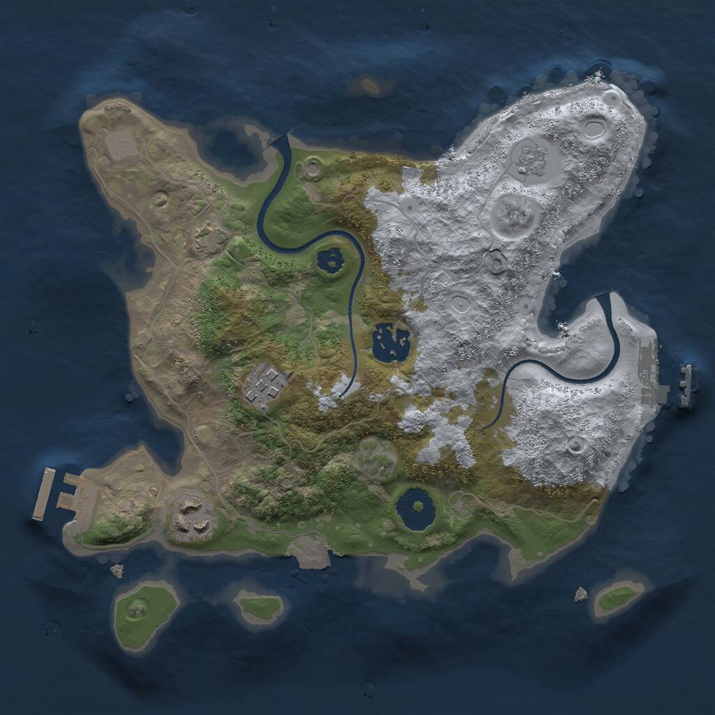 Rust Map: Procedural Map, Size: 2700, Seed: 1391628060, 8 Monuments