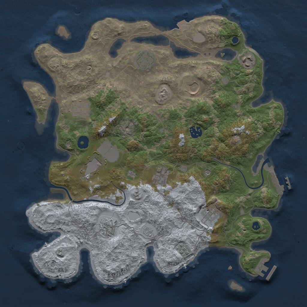 Rust Map: Procedural Map, Size: 3750, Seed: 438107134, 16 Monuments