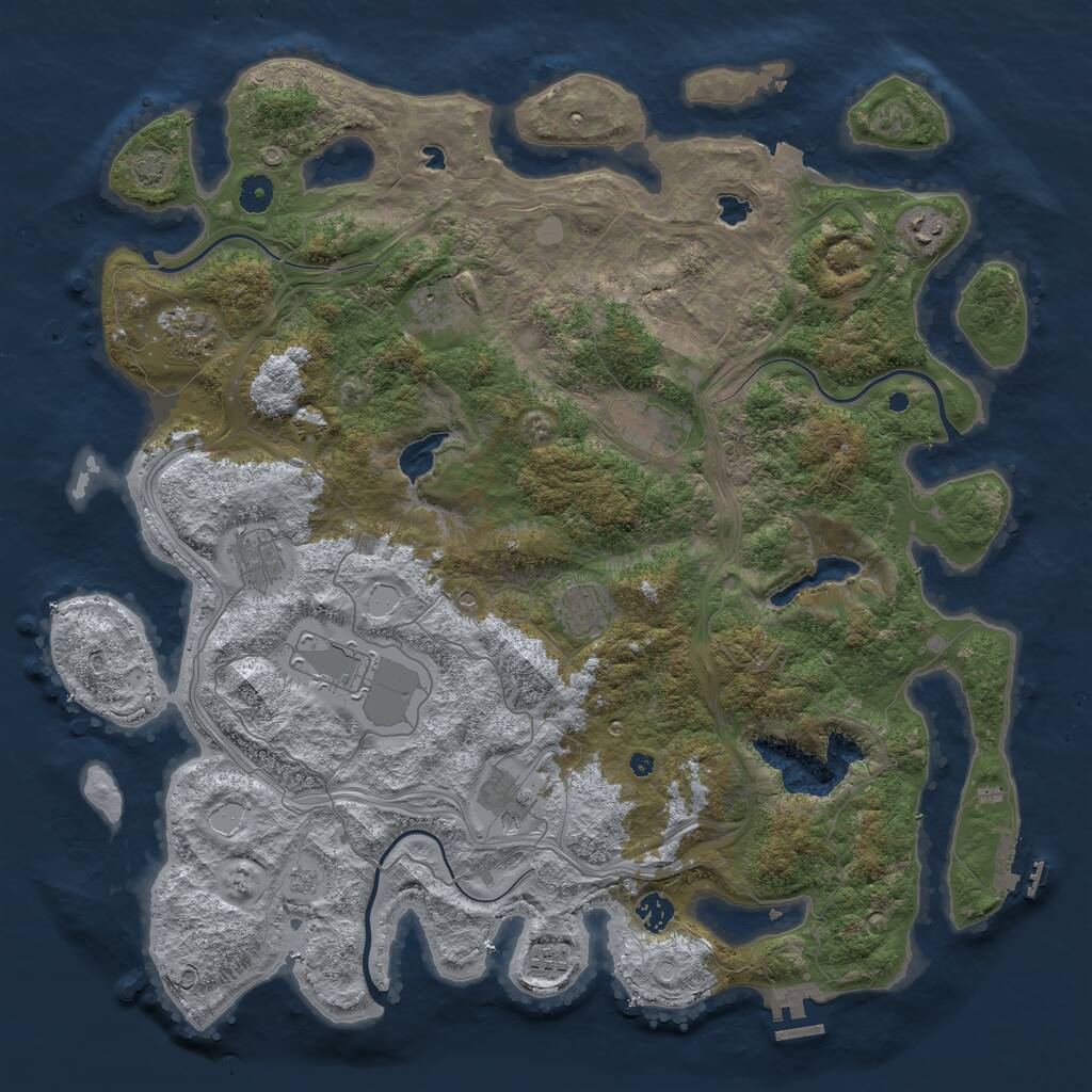 Rust Map: Procedural Map, Size: 4500, Seed: 544424970, 16 Monuments