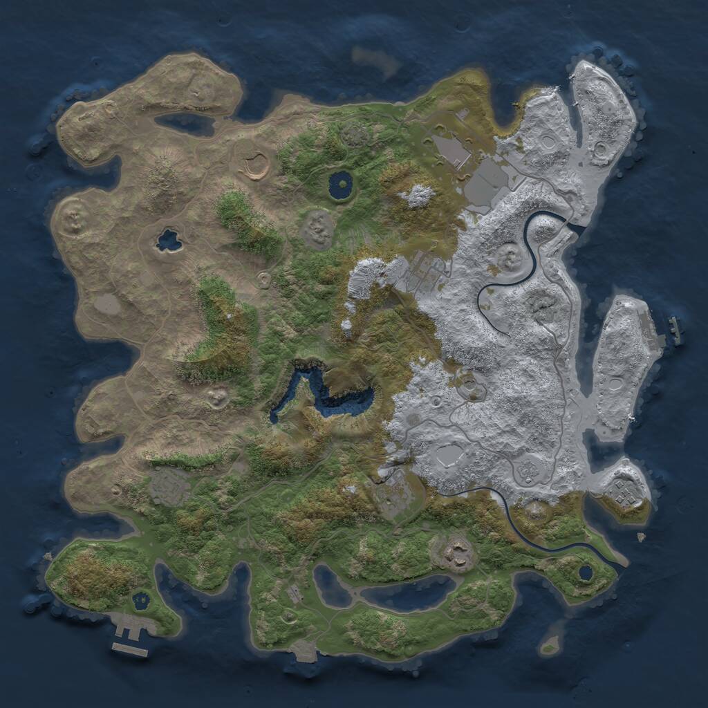 Rust Map: Procedural Map, Size: 4000, Seed: 9000000, 13 Monuments