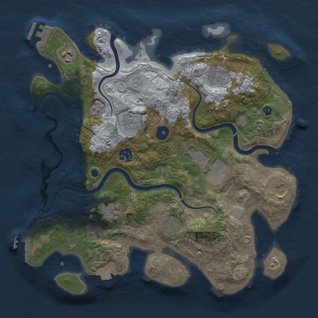 Rust Map: Procedural Map, Size: 3500, Seed: 959468741, 15 Monuments
