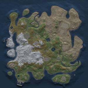 Thumbnail Rust Map: Procedural Map, Size: 3500, Seed: 65393090, 13 Monuments