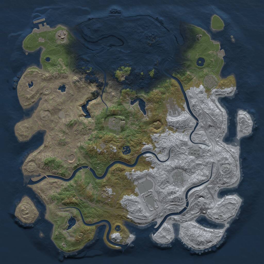 Rust Map: Procedural Map, Size: 4500, Seed: 330766480, 16 Monuments