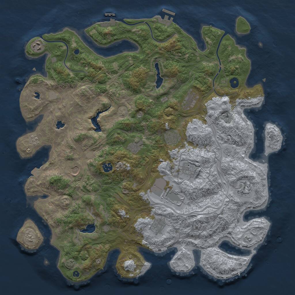 Rust Map: Procedural Map, Size: 4500, Seed: 330766480, 17 Monuments