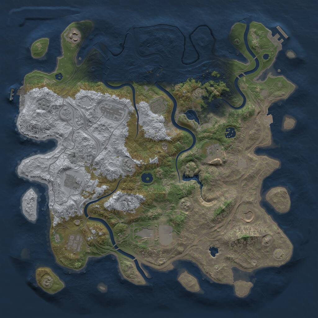 Rust Map: Procedural Map, Size: 4250, Seed: 710146051, 17 Monuments