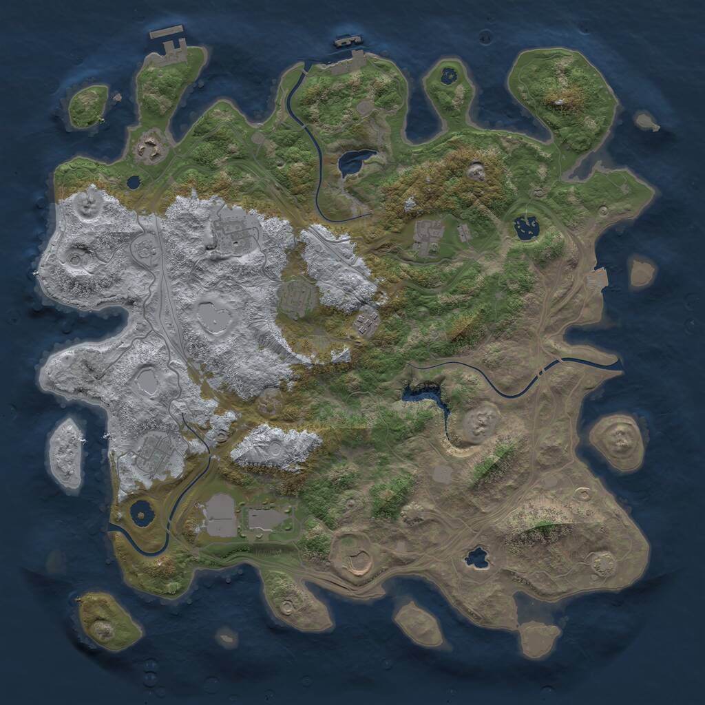 Rust Map: Procedural Map, Size: 4250, Seed: 710146051, 15 Monuments
