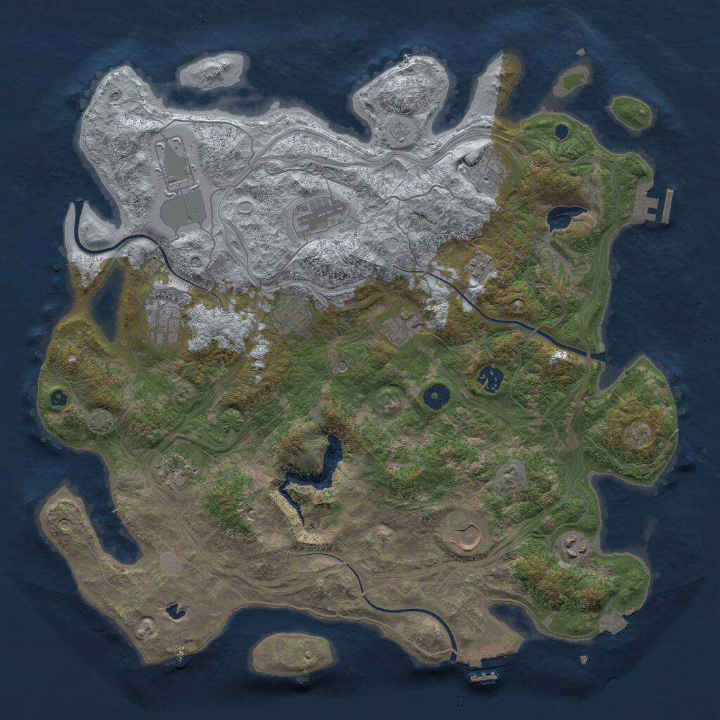 Rust Map: Procedural Map, Size: 4250, Seed: 2061364150, 17 Monuments