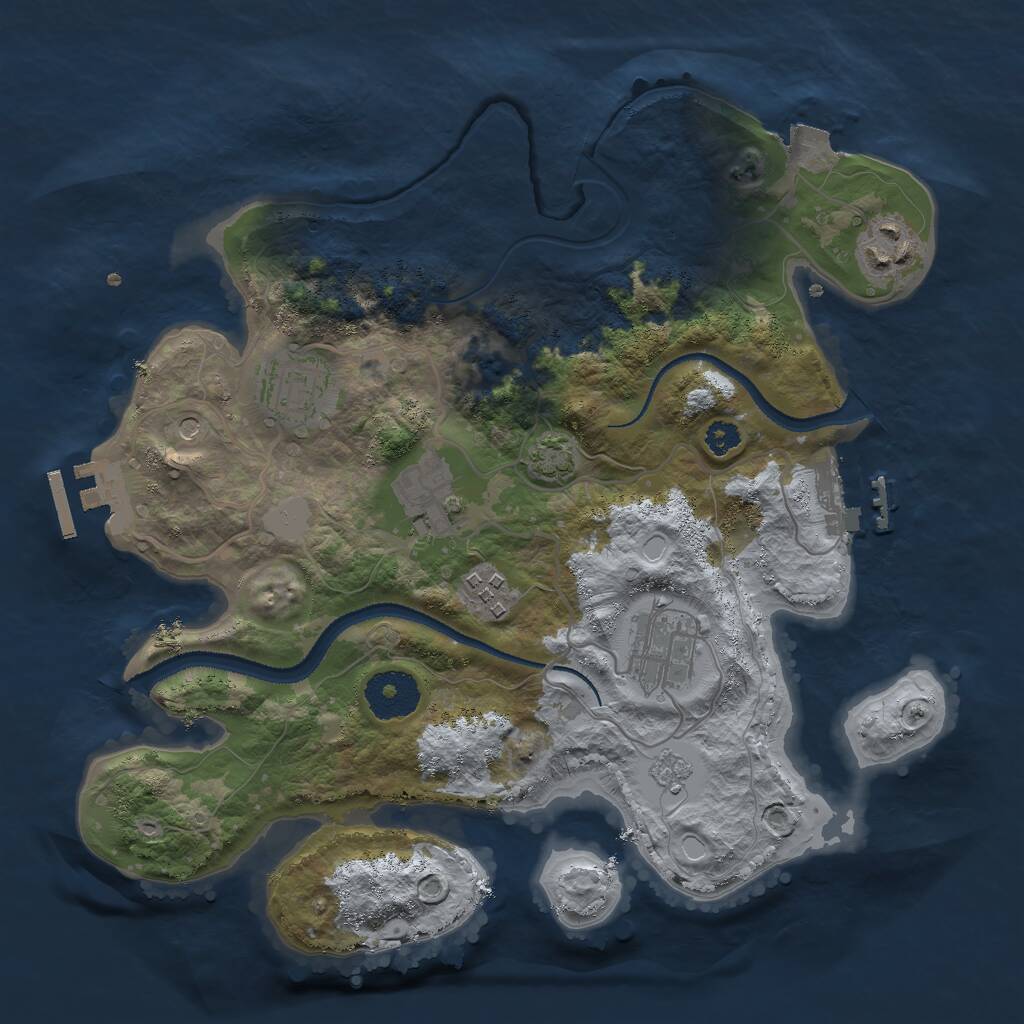 Rust Map: Procedural Map, Size: 3000, Seed: 98412808, 11 Monuments