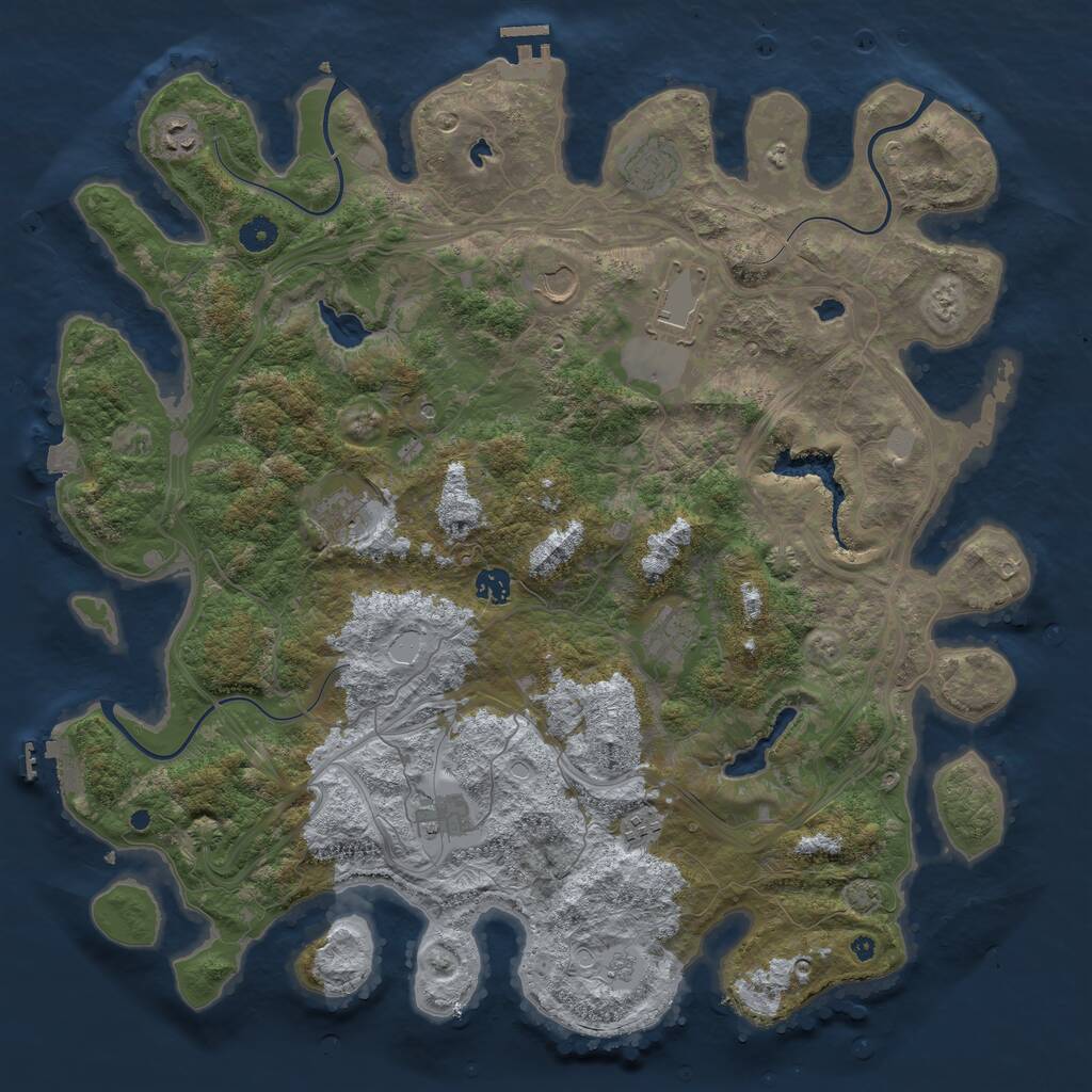 Rust Map: Procedural Map, Size: 4500, Seed: 442842025, 15 Monuments